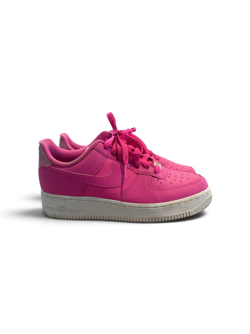 Women's Nike Air Force Ones Neon Pink Low-Top Athletic Sneakers Size 8
